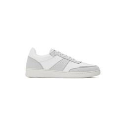 White   Gray Plain Sneakers 241252M237006