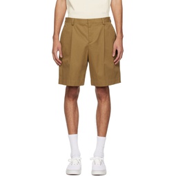 Tan Pleated Shorts 241252M193005