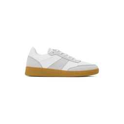 White   Gray Plain Sneakers 241252M237007