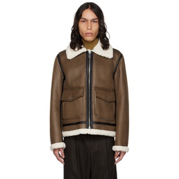 Brown Tommy Faux Shearling Jacket 232252M179000