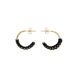 Gold   Black Hoop Earrings 231252M144001
