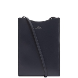 A.P.C. Jamie Leather Neck Pouch Navy