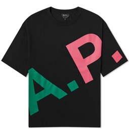 A.P.C. Cory All Over Logo T-Shirt Black Multi