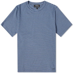 A.P.C. Aymeric Stripe T-Shirt Blue & Grey