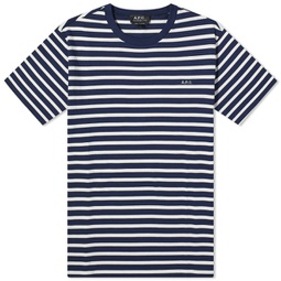 A.P.C. Emilien Stripe T-Shirt Dark Navy & White