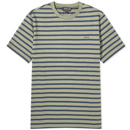 A.P.C. Emilien Stripe T-Shirt Khaki & Navy