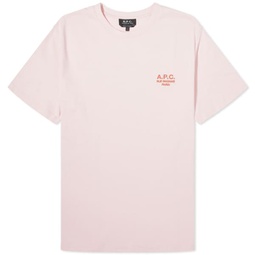 A.P.C. Raymond Embroidered Logo T-Shirt Pink