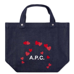 A.P.C. Valentines Logo Mini Tote Bag Blue