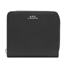 A.P.C. Compact Emmanuel Zip Wallet Black