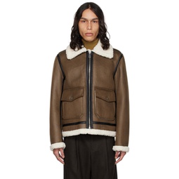 Brown Tommy Faux-Shearling Jacket 232252M179000