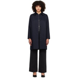Navy Button Trench Coat 241252F067008