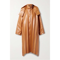 A.W.A.K.E. MODE Hooded pleated faux leather coat