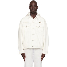 White Hooded Denim Jacket 241547M177003