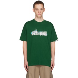 Green Printed T Shirt 241547M213009