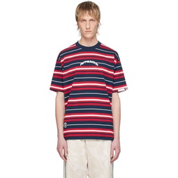 Navy   Red Striped T Shirt 241547M213083