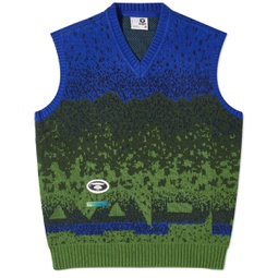 AAPE Skate Logo Knit Vest Blue (Green)