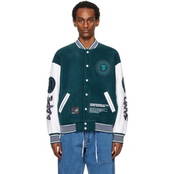Green Embroidered Jacket 241547M175004