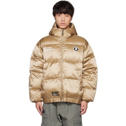 Gold Hooded Down Jacket 222547M178006