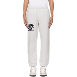 Gray Embroidered Sweatpants 241547M190002