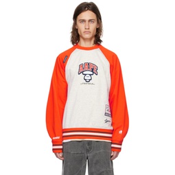 Orange & Off-White Patch Sweatshirt 241547M204020
