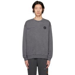 Gray Embroidered Sweatshirt 222547M204004