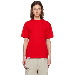 Red Embroidered T-Shirt 241547M213050