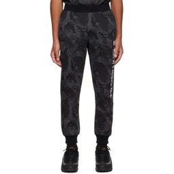 Black Embroidered Lounge Pants 222547M190008