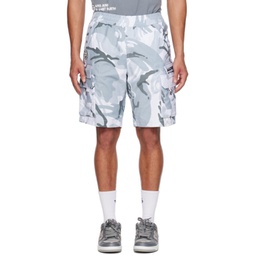 Gray Camouflage Cargo Shorts 231547M193006