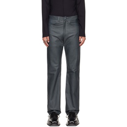 SSENSE Exclusive Gray Loose Leather Pants 222678M189000