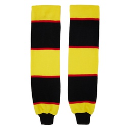 Yellow   Black Football Gloves 231696M135000