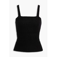 Brushed ribbed cashmere and silk-blend camisole