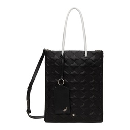 Black Quilted Shopper Tote 241039M172003