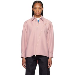 Pink Fraven Half Zip Polo 241039F097003