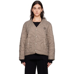 Taupe Quilted Jacket 222039F063007