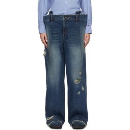 Blue Layered Jeans 232039M186002