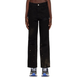 Black Bleached Low Rise Jeans 222039F069012