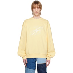 Yellow Embroidered Sweatshirt 231039M204007