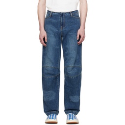 Blue Wide-Leg Jeans 241039M186011