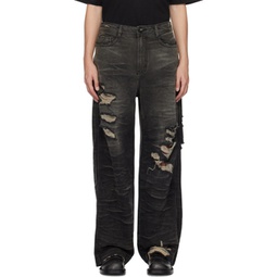 Black Distressed Jeans 232039M186005