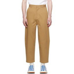 Tan Significant Tag Trousers 241039M191002