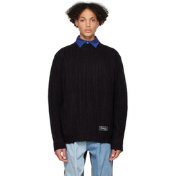 Black Fluic Sweater 222039M201007