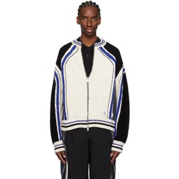 Black & White Striped Sweater 241039M202014