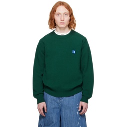 Green Significant Patch Sweater 241039M204008