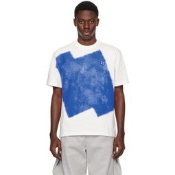 White & Blue Significant Print T-Shirt 241039M213000
