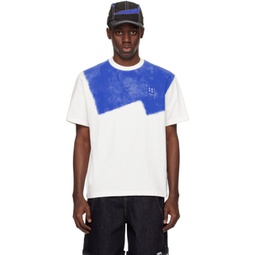 White & Blue Significant Printed T-Shirt 241039M213002