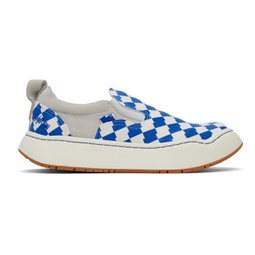 Blue & White Log LAD Sneakers 241039F128001
