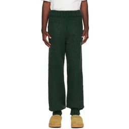 Green Embroidered Sweatpants 232039M190007