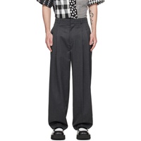 Gray Pleated Trousers 231039M191001