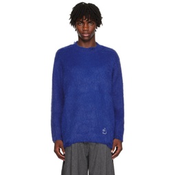 Blue Distressed Sweater 232039M201003