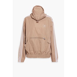 Striped shell hooded jacket